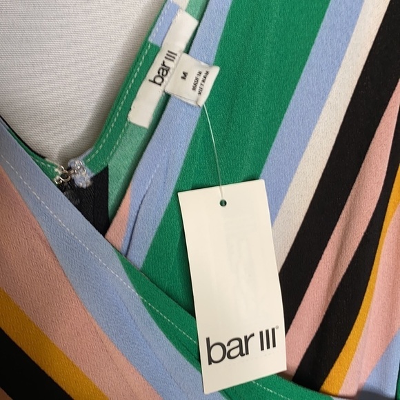 Bar III Striped Surplice-Neck Jumpsuit - Picture 7 of 9